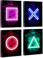 Gamer Room Decor for Boys - Gaming Wall Art - FRAMED 8"X10" - PRINTED Neon Gaming Room Decor - Posters for Boys Room - Video Game Decor - Gaming Wall Decor