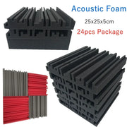 24Pcs 250X250X50Mm Studio Acoustic Foam Panels Sound Absorbing KTV Noise Absorption Foam Tile Wedge Sound Proofing Wall Panels