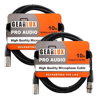 XLR Microphone Cable, 10 Foot - 2 Pack