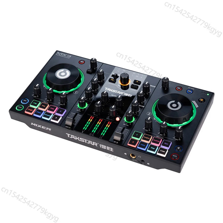 Takstar MX3 Mixer Webcast Sound Card Mixing Console Podcast Studio for Karaoke Webcast Recording Live Streaming Guitar PC