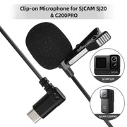 SJCAM Sports Camera Clip-On Microphone Lapel Mic Plug-And Play Pickup Noise Reduction External Microphone for SJCAM SJ20/C200PRO