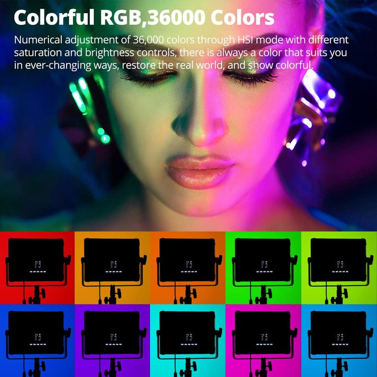 AMBITFUL P35R RGB Video Lighting,Rgb LED Video Light with APP Control,Photog