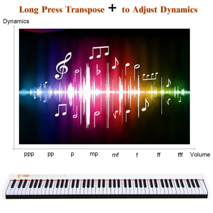88-Key Portable Full-Size Semi-Weighted Digital Piano Keyboard