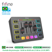 USB Gaming Mixer with XLR Microphone Interface,48V Phantom Power,Rgb, Sound Card for Podcasting Streaming Ampligame SC3