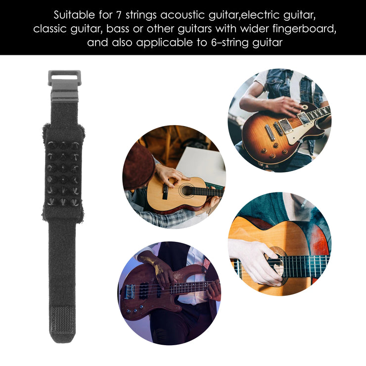 19Cm Guitar String Mute Guitar/Bass Gear Fretboard Muting Wrap Punk Style String Dampener String Muter for 7-String Guitar Bass