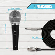 Pyle PDMICKT34 Dynamic Professional Dynamic 3 Handheld Microphones Kit, Black