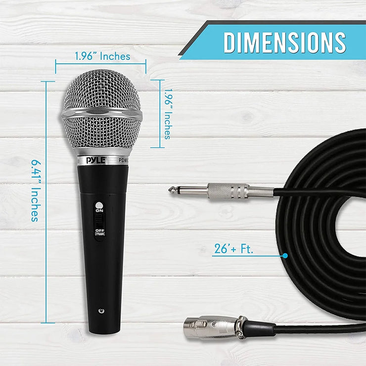 Pyle PDMICKT34 Dynamic Professional Dynamic 3 Handheld Microphones Kit, Black