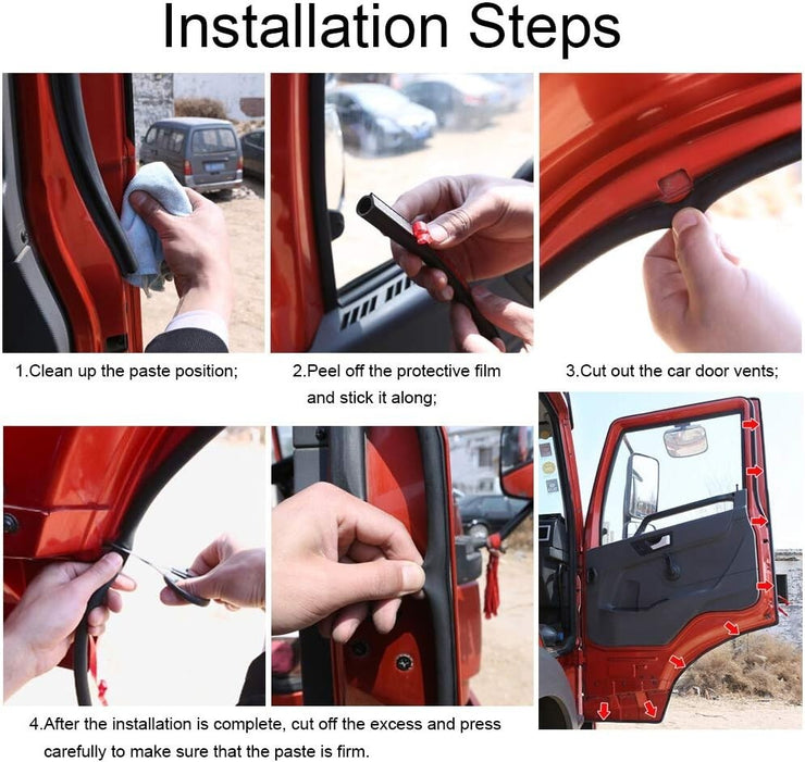 Universal Automotive Door Seal Strip D-Shape Self-Adhesive Weather Stripping For