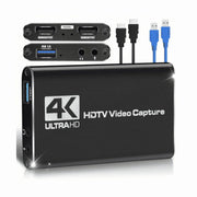 4K Hdmi-Compatible Video Capture Card with USB, Full HD 1080P for Game Recording, Black Game Capture Device