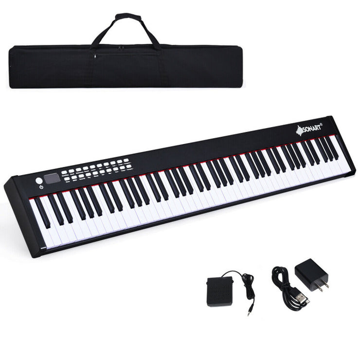 88-Key Portable Full-Size Semi-Weighted Digital Piano Keyboard