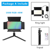 U800 RGB Photo Light LED Photo Studio Light Camera Phone Video Recroding RGB Panel Lamp LED Vdieo Light for YOUTUBE Tiktok LIVE