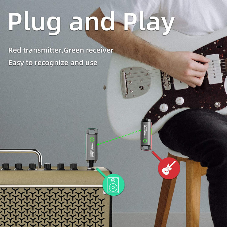 Wireless Guitar System Transmitter Receiver for Electronic Instrument Guitar