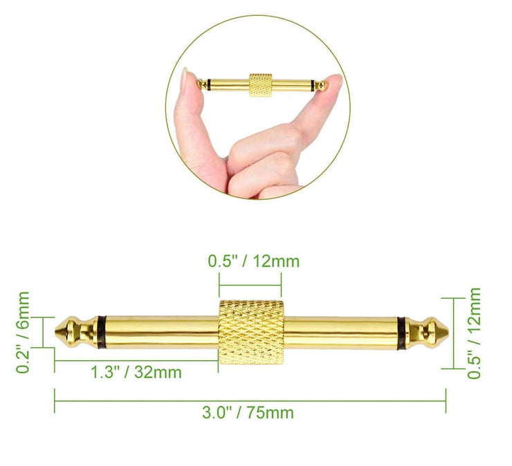6 Pack Guitar Pedal Connector 1/4 Inch Effect Pedal Coupler Guitar Connector ...