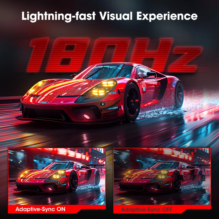 27 Inch 2K QHD Gaming Monitor, 180Hz Curved Computer Monitor, 1Ms Adaptive-Sync, Hdmi/Displayport, 27E6QCA