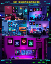 Gamer Room Decor for Boys - Gaming Wall Art - FRAMED 8"X10" - PRINTED Neon Gaming Room Decor - Posters for Boys Room - Video Game Decor - Gaming Wall Decor