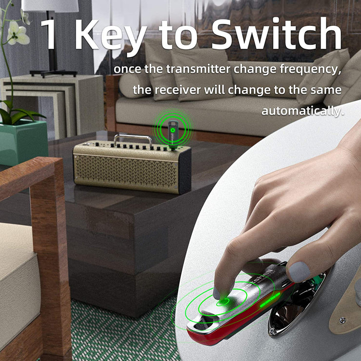Wireless Guitar System Transmitter Receiver for Electronic Instrument Guitar