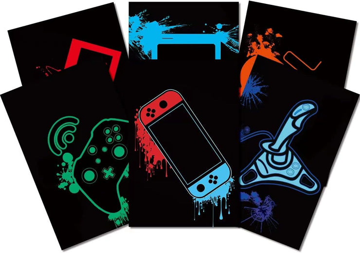 Video Game Room Decor Posters for Guys Room, 18X12 Inch Teen Boys Gamer Room Wall Decor Aesthetic Posters, Mens Gaming Bedroom Decor Posters, 6PCS Neon Video Game Wall Art