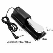 Sustain Pedal with Polarity Switch for MIDI Keyboard Synth Digital Pianos Electronic Drum Electric Piano