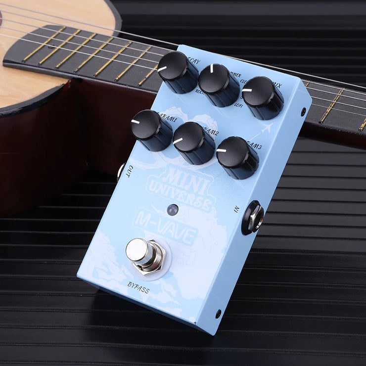 Mini Pedal Pure Analog Processor 9 Reverb Tones Electric Guitar Reverb Effects Pedal for Electric Bass Music Instrument
