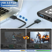 4K Hdmi-Compatible Video Capture Card with USB, Full HD 1080P for Game Recording, Black Game Capture Device