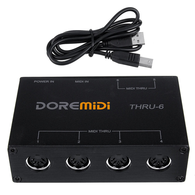 Doremidi THRU-6 MIDI Interfaces Controller THRU 6 Thru Box Controller Adapter Converter 1 Input and 6 Output