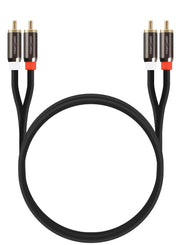(3 Feet) 2 RCA M/M Stereo Audio Cable [24K Gold Plated | Copper Core] 2RCA Male to 2RCA Male [Left/Right] Premium Sound Quality Plug