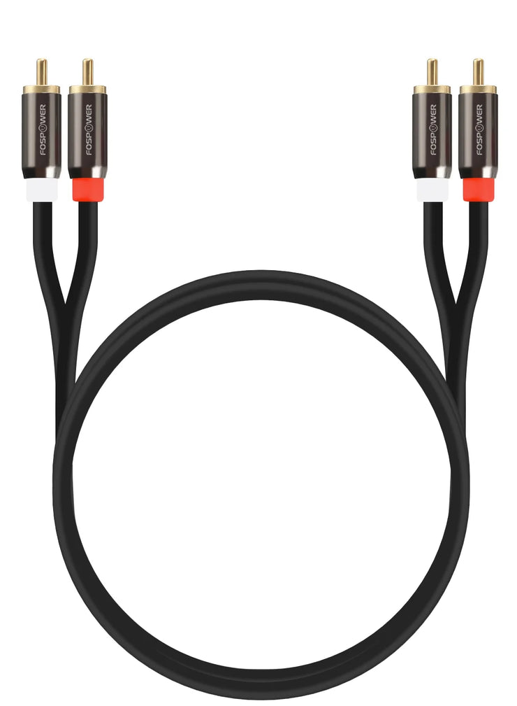 (3 Feet) 2 RCA M/M Stereo Audio Cable [24K Gold Plated | Copper Core] 2RCA Male to 2RCA Male [Left/Right] Premium Sound Quality Plug