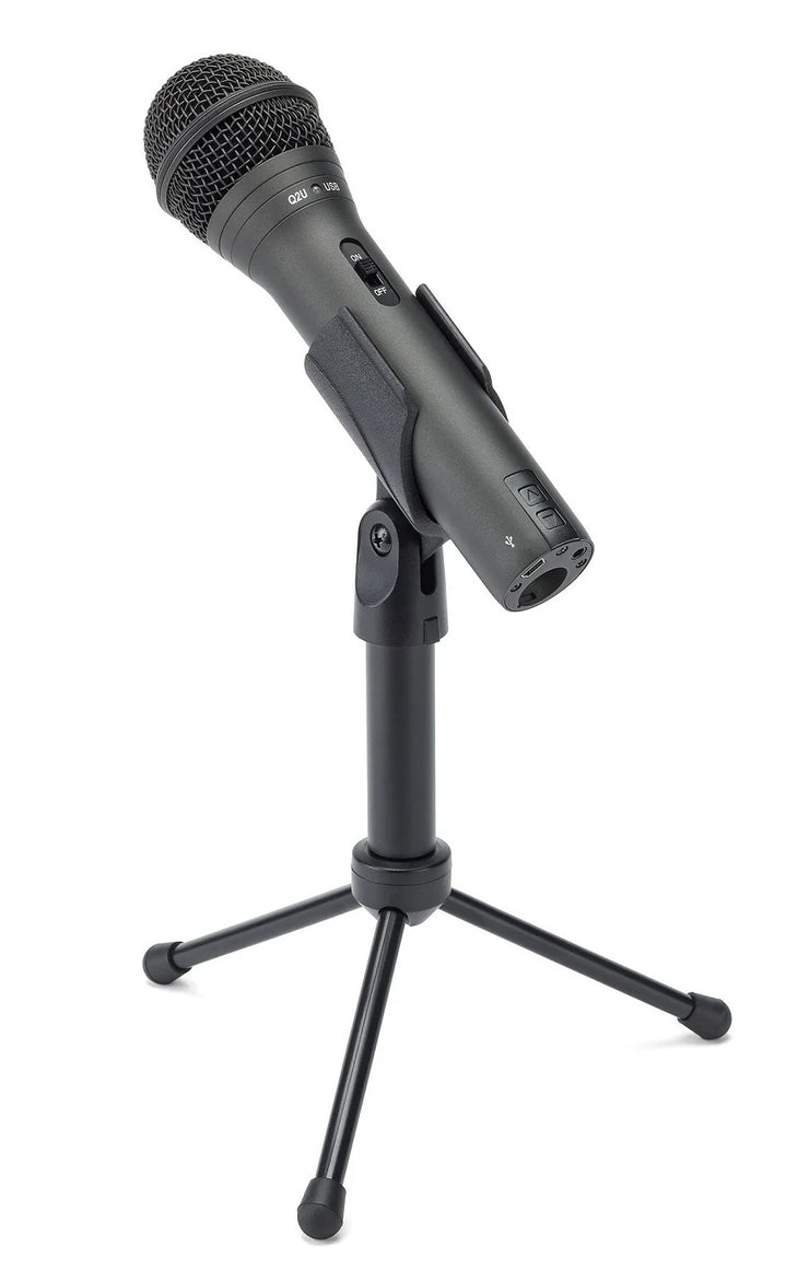 Q2U Handheld Dynamic USB Microphone Recording and Podcasting Pack (Black)