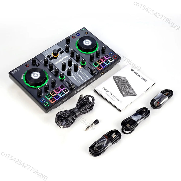 Takstar MX3 Mixer Webcast Sound Card Mixing Console Podcast Studio for Karaoke Webcast Recording Live Streaming Guitar PC