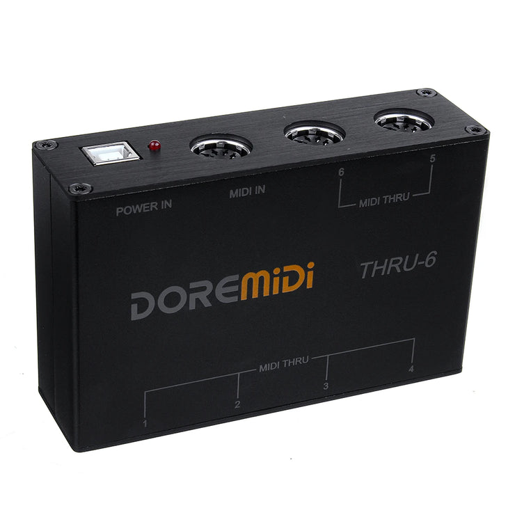 Doremidi THRU-6 MIDI Interfaces Controller THRU 6 Thru Box Controller Adapter Converter 1 Input and 6 Output