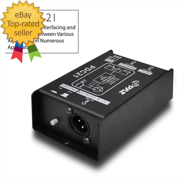 Premium Direct Injection Audio Box - 2.36" X 4.09" Passive DI Unit Hum Eliminato