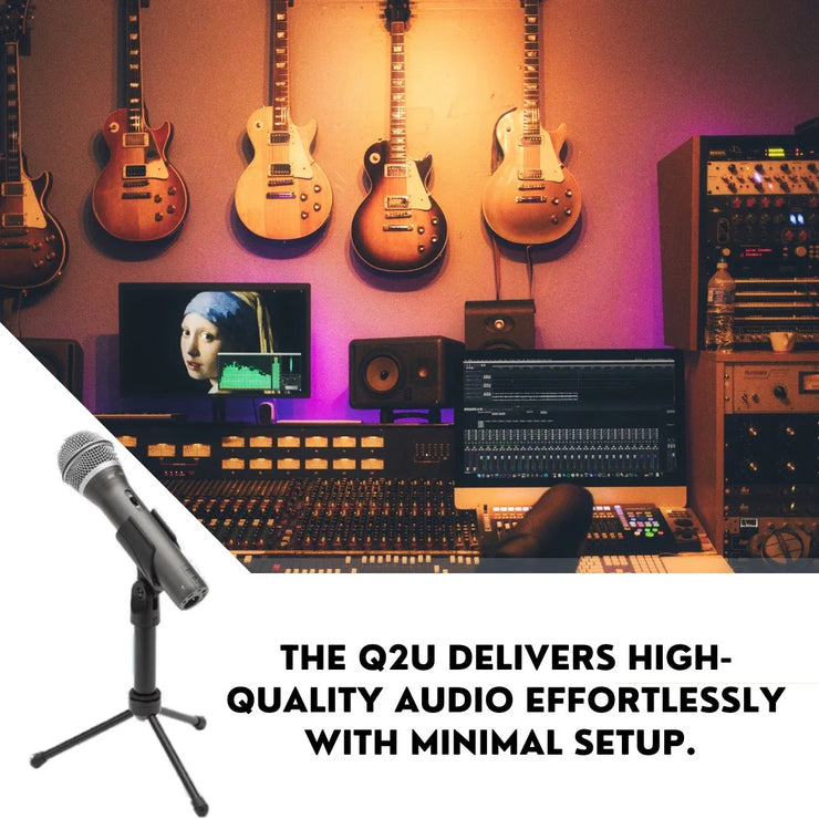 Q2U Handheld Dynamic USB Microphone Recording and Podcasting Pack (Black)