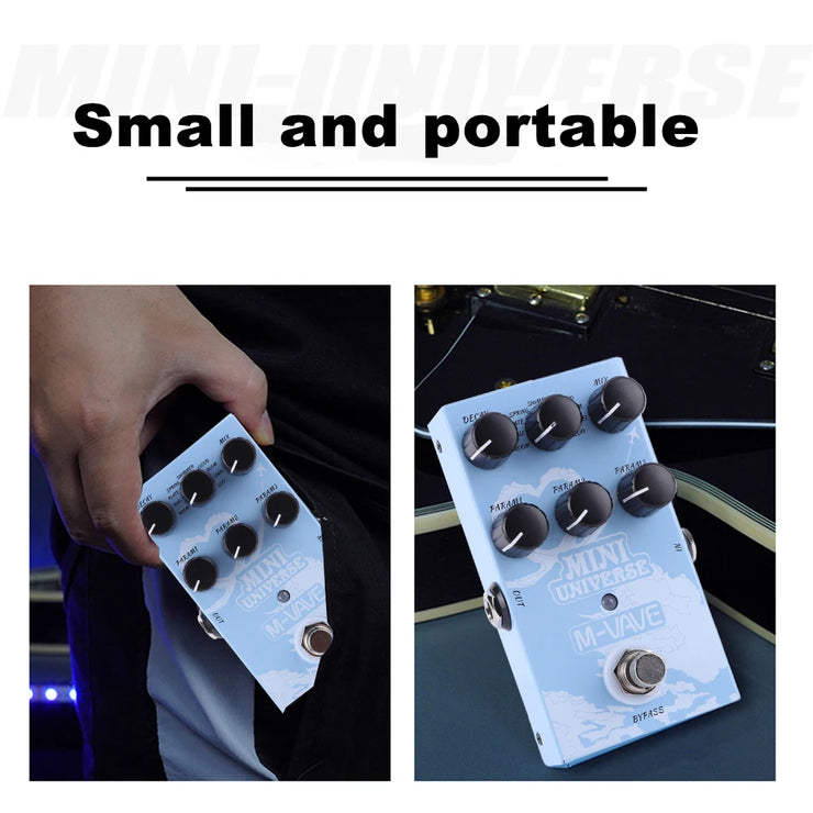 Mini Pedal Pure Analog Processor 9 Reverb Tones Electric Guitar Reverb Effects Pedal for Electric Bass Music Instrument