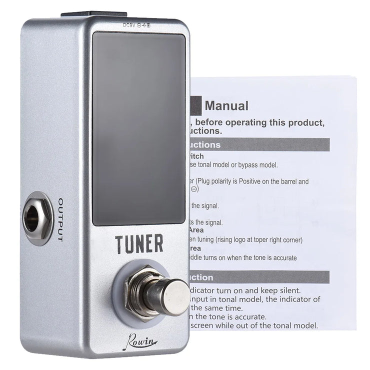 Mini Chromatic Tuner Pedal Effect LED Display True Bypass Guitar Tuner for Guitar Bass Accessories Guitar Bass Musical Instrumen