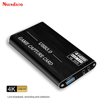 4K 60Hz HDMI USB 3.0 Video Capture HDMI to USB3.0 Video Capture Dongle Card Game Live Streaming Recording with Audio Mic Input