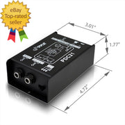 Premium Direct Injection Audio Box - 2.36" X 4.09" Passive DI Unit Hum Eliminato