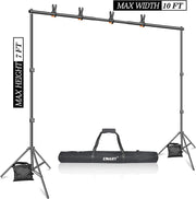 Photo Video Studio 7 X 10Ft Green Screen Backdrop Stand Kit, Photography Background Support System with 6 X 9Ft 100% Cotton Muslin Chromakey Curtain