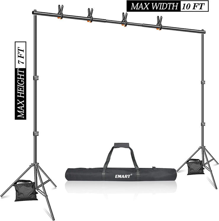 Photo Video Studio 7 X 10Ft Green Screen Backdrop Stand Kit, Photography Background Support System with 6 X 9Ft 100% Cotton Muslin Chromakey Curtain