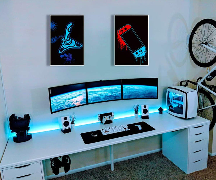 Video Game Room Decor Posters for Guys Room, 18X12 Inch Teen Boys Gamer Room Wall Decor Aesthetic Posters, Mens Gaming Bedroom Decor Posters, 6PCS Neon Video Game Wall Art