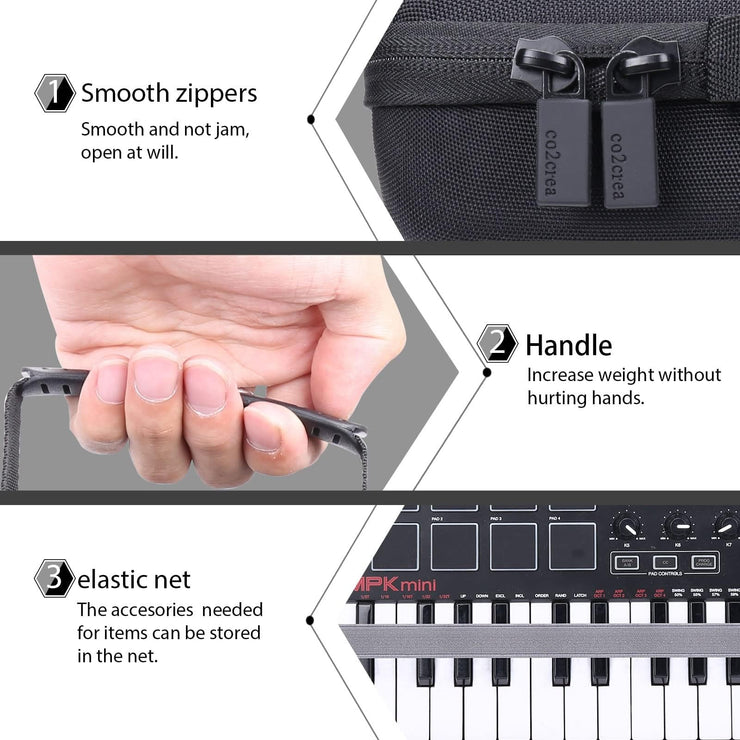 Co2Crea Hard Case Replacement for Akai Professional Mpk Mini Mkii/Mpk