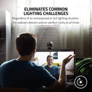 Kiyo Pro Streaming Webcam, Full HD 1080P 60FPS, Adaptive Light Sensor, Hdr-Enabled, Wide-Angle Lens, Black