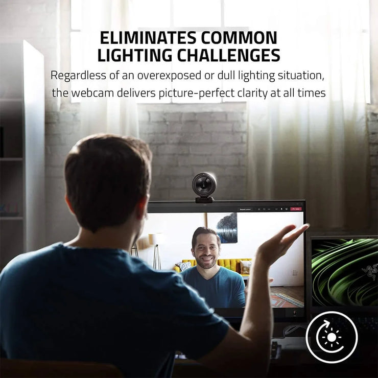 Kiyo Pro Streaming Webcam, Full HD 1080P 60FPS, Adaptive Light Sensor, Hdr-Enabled, Wide-Angle Lens, Black