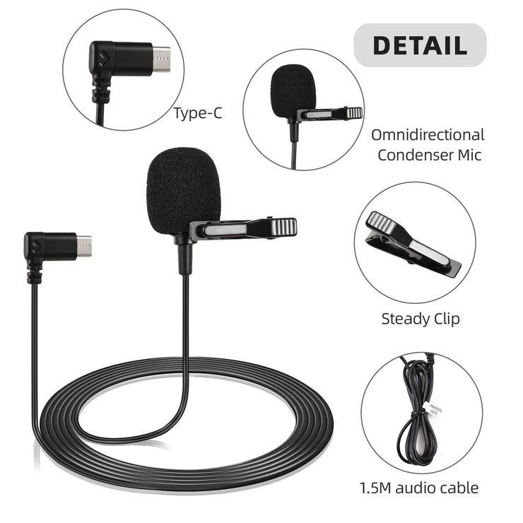 SJCAM Sports Camera Clip-On Microphone Lapel Mic Plug-And Play Pickup Noise Reduction External Microphone for SJCAM SJ20/C200PRO
