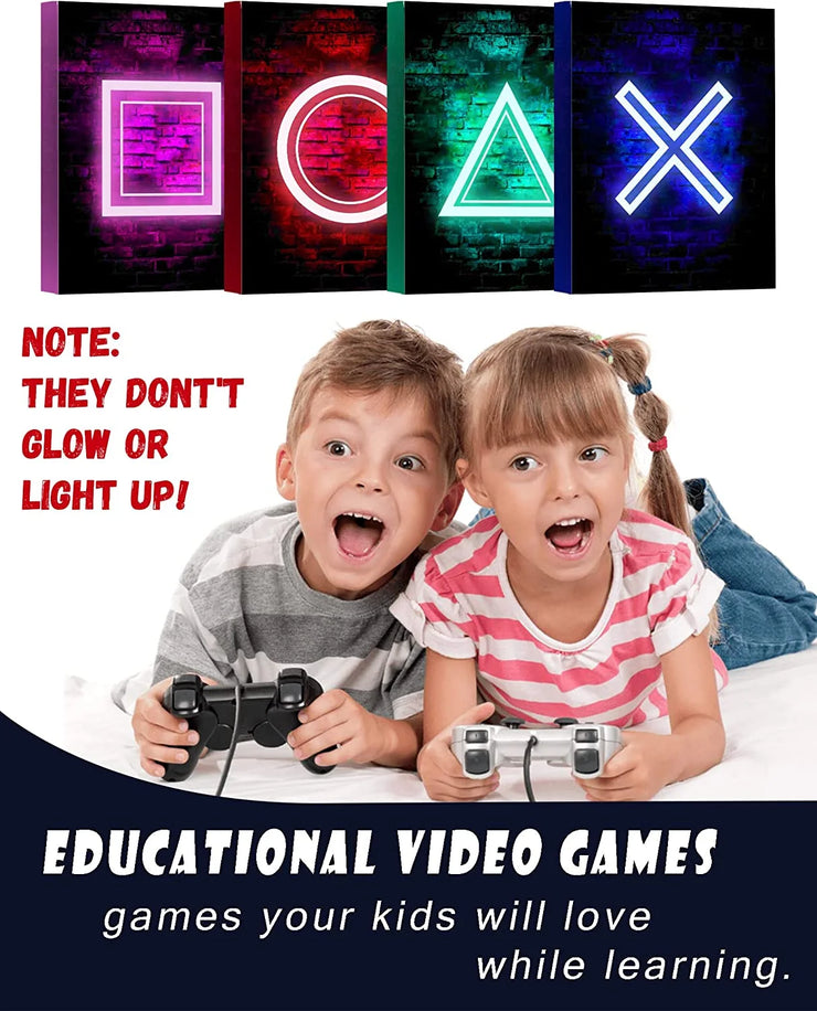 Gamer Room Decor for Boys - Gaming Wall Art - FRAMED 8"X10" - PRINTED Neon Gaming Room Decor - Posters for Boys Room - Video Game Decor - Gaming Wall Decor
