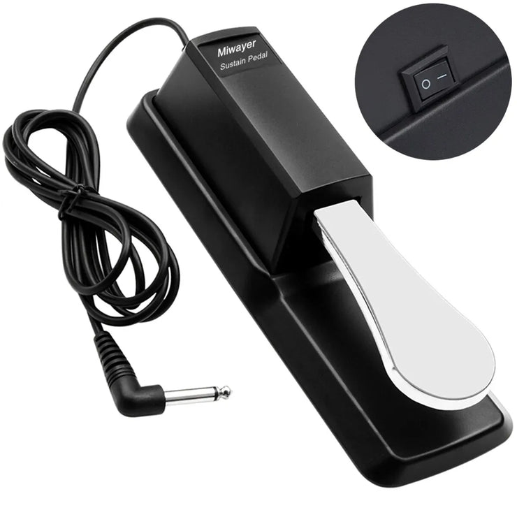 Sustain Pedal with Polarity Switch for MIDI Keyboard Synth Digital Pianos Electronic Drum Electric Piano