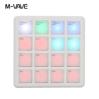 SK-16 SMC-PAD Pocket Pad Portable Wireless MIDI Controller 16 Pads Suitable Percussion Keyboard USB-C Interface