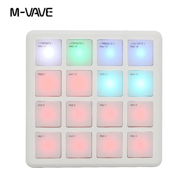 SK-16 SMC-PAD Pocket Pad Portable Wireless MIDI Controller 16 Pads Suitable Percussion Keyboard USB-C Interface