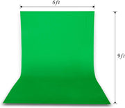 Photo Video Studio 7 X 10Ft Green Screen Backdrop Stand Kit, Photography Background Support System with 6 X 9Ft 100% Cotton Muslin Chromakey Curtain