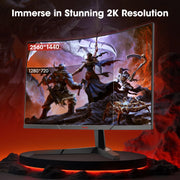 27 Inch 2K QHD Gaming Monitor, 180Hz Curved Computer Monitor, 1Ms Adaptive-Sync, Hdmi/Displayport, 27E6QCA
