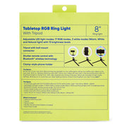 8" Tabletop RGB Ring Light with Tripod